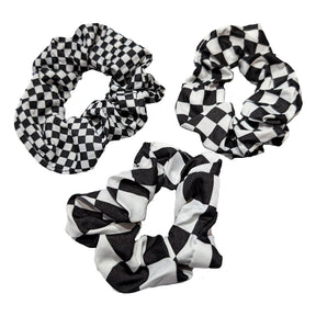 3 skakternede scrunchies med små, mellem og store skaktern. Køb flere, spar mere