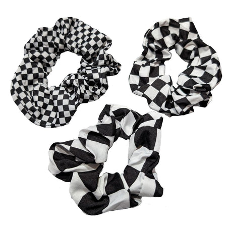 3 skakternede scrunchies med små, mellem og store skaktern. Køb flere, spar mere