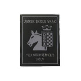 Stofmærke med dansk skoleskaks logo broderet på for beståelse af teknikmærket sølvspringeren