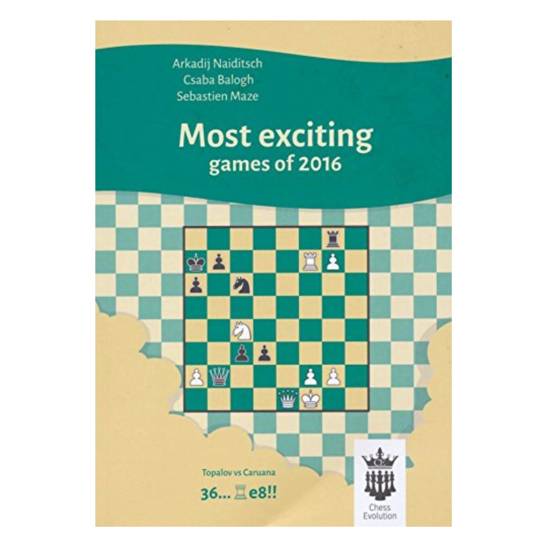 Forside af skakbogen med analyser af 50 top-partier fra 2016 af Naiditsch, Balogh og Mazé.