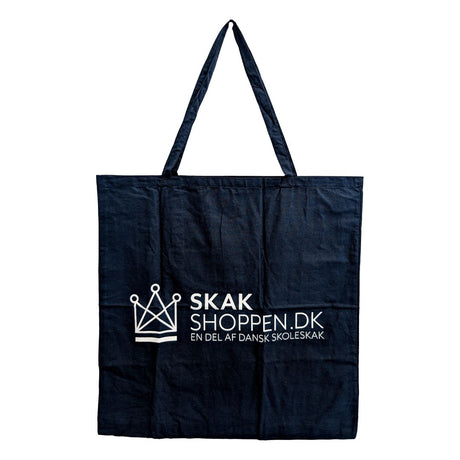Stor mulepose fra skekshoppen.com i bomuld med plads til transport af skakbræt